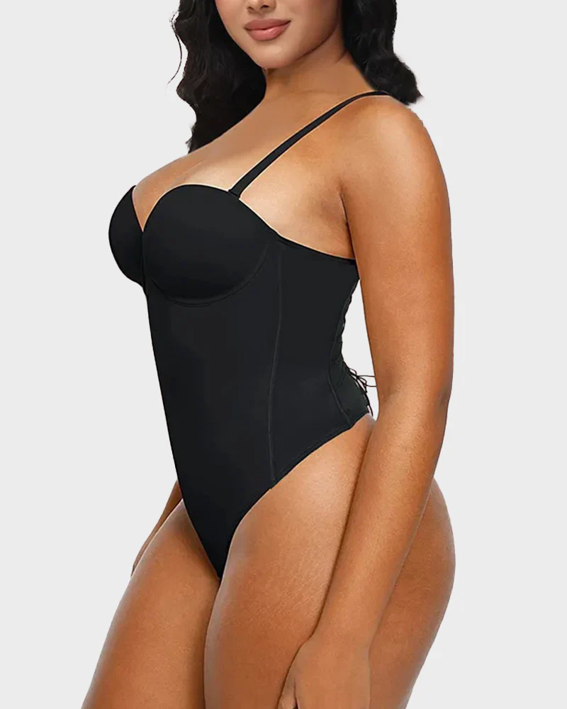 Back Lace-Up Seamless Shapewear Bodysuit - Image 3
