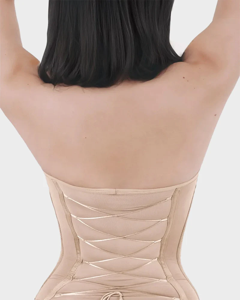 Back Lace-Up Seamless Shapewear Bodysuit - Image 9