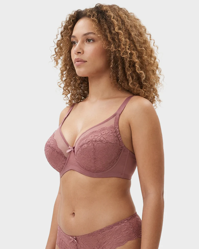 Breathable Lace Underwire Full Coverage Bra - Image 4