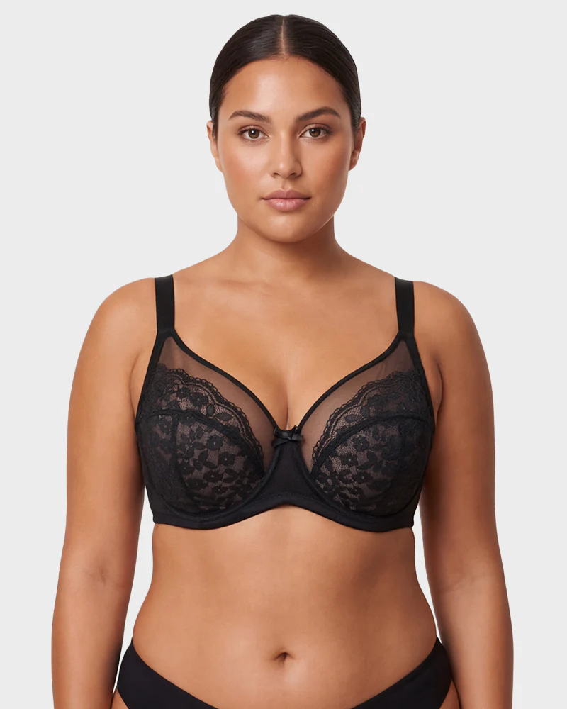 Breathable Lace Underwire Full Coverage Bra - Image 5