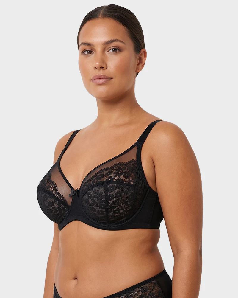 Breathable Lace Underwire Full Coverage Bra - Image 6