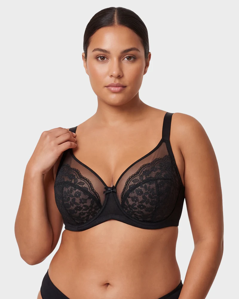 Breathable Lace Underwire Full Coverage Bra - Image 7