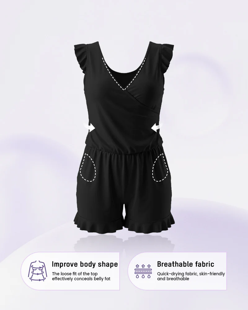 Built-in Bra Swim Romper - Image 10