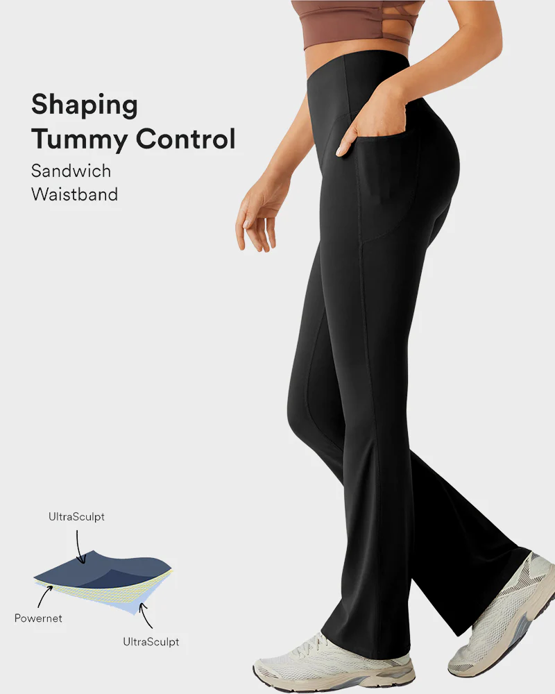 Butt-Lifting High Waist Bootcut Yoga Leggings - Image 4