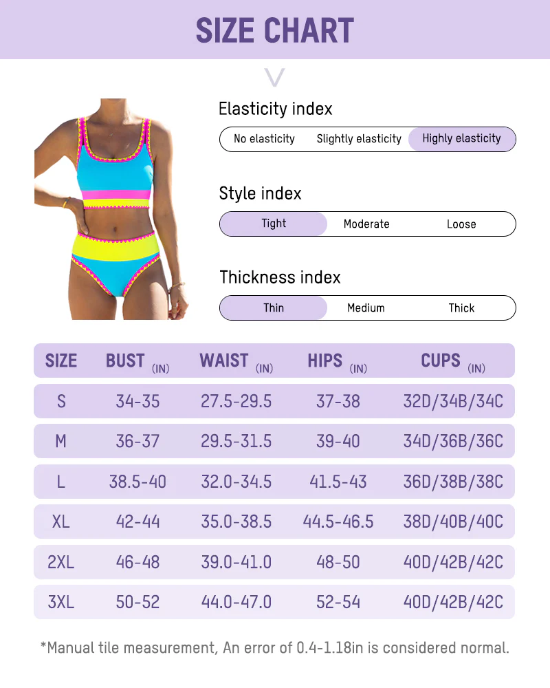 Color Contrast Patchwork Nylon Sporty 3 Piece Bikini Sets - Image 26