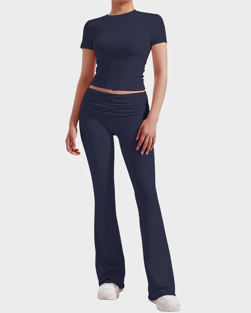 Women's 2-Piece Lounge Set: Tops & Flare Pants - Image 14