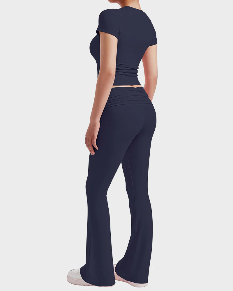 Women's 2-Piece Lounge Set: Tops & Flare Pants - Image 16