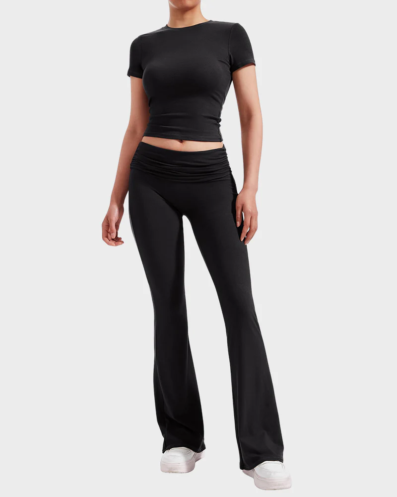 Women's 2-Piece Lounge Set: Tops & Flare Pants - Image 7