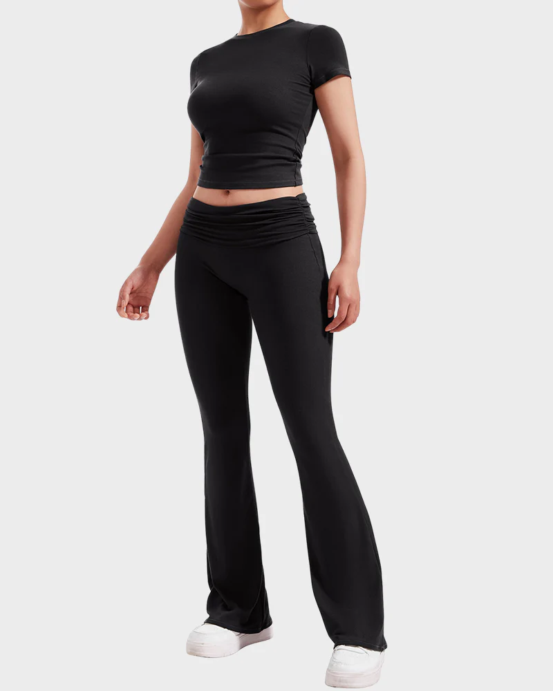 Women's 2-Piece Lounge Set: Tops & Flare Pants - Image 8