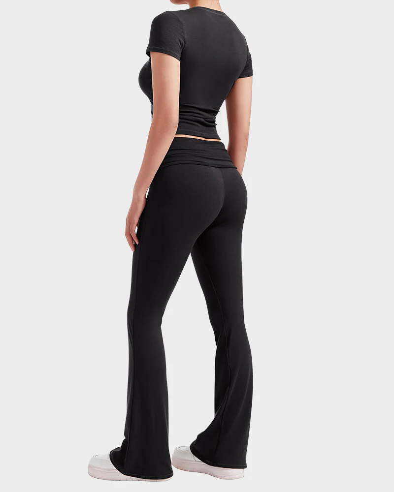 Women's 2-Piece Lounge Set: Tops & Flare Pants - Image 9