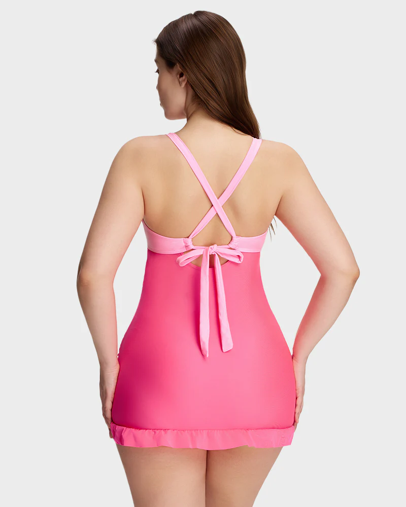 Deep V Cross-Back Ruched One-Piece Swimsuit - Image 15