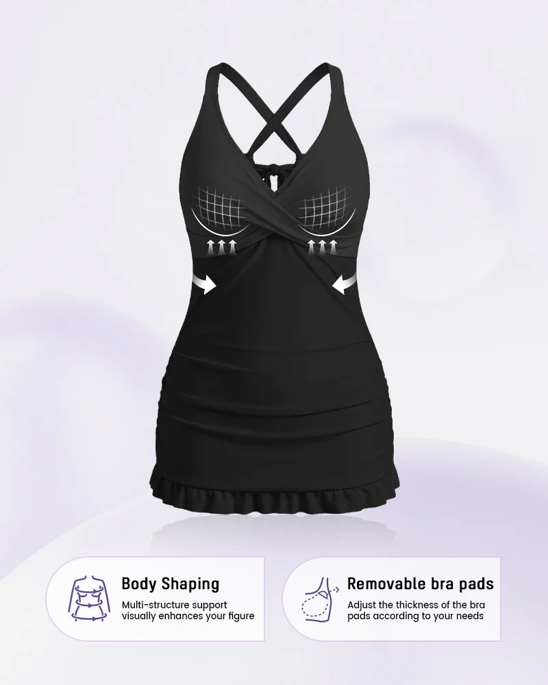 Deep V Cross-Back Ruched One-Piece Swimsuit - Image 22