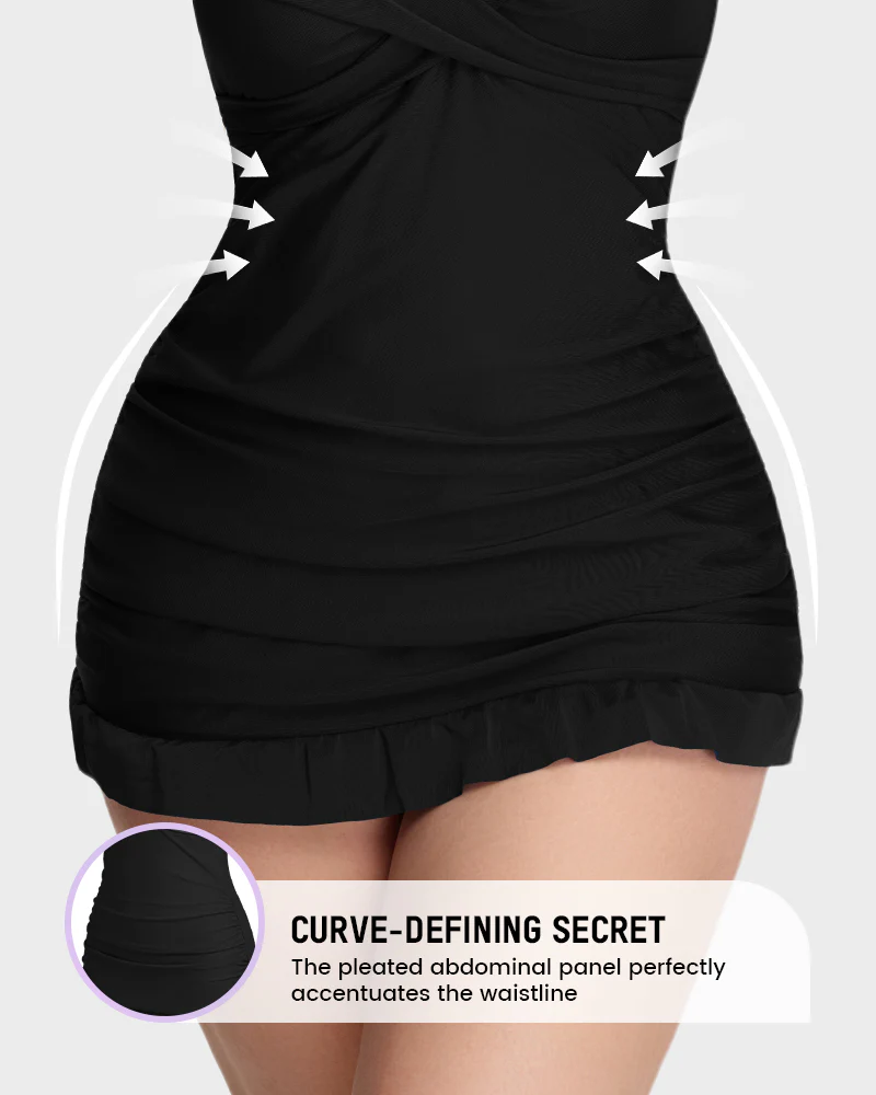 Deep V Cross-Back Ruched One-Piece Swimsuit - Image 23