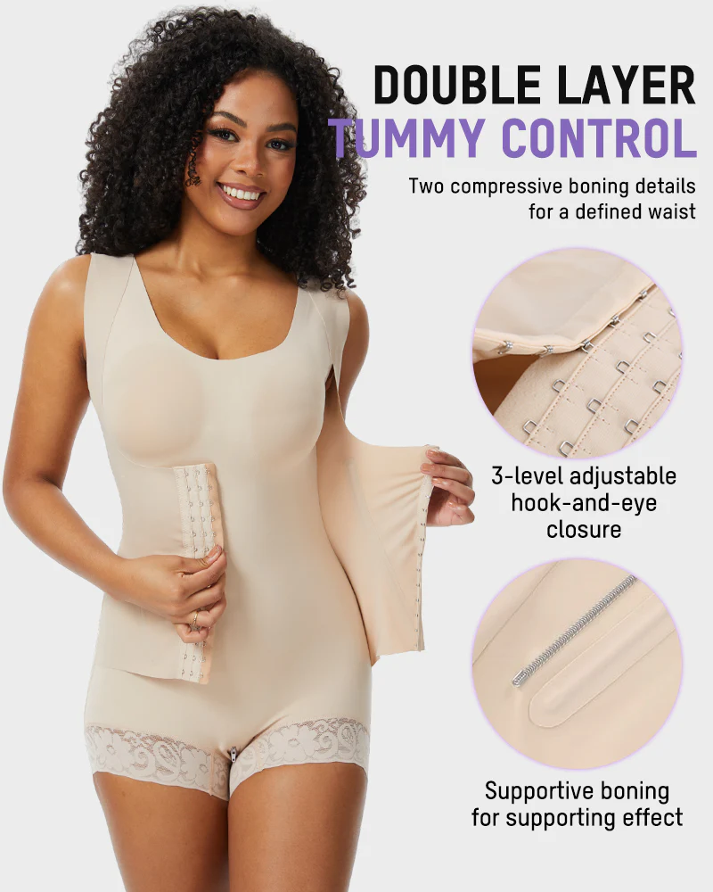 Double-Layer PowerMesh Tummy Sculpt Bodysuit - Image 6