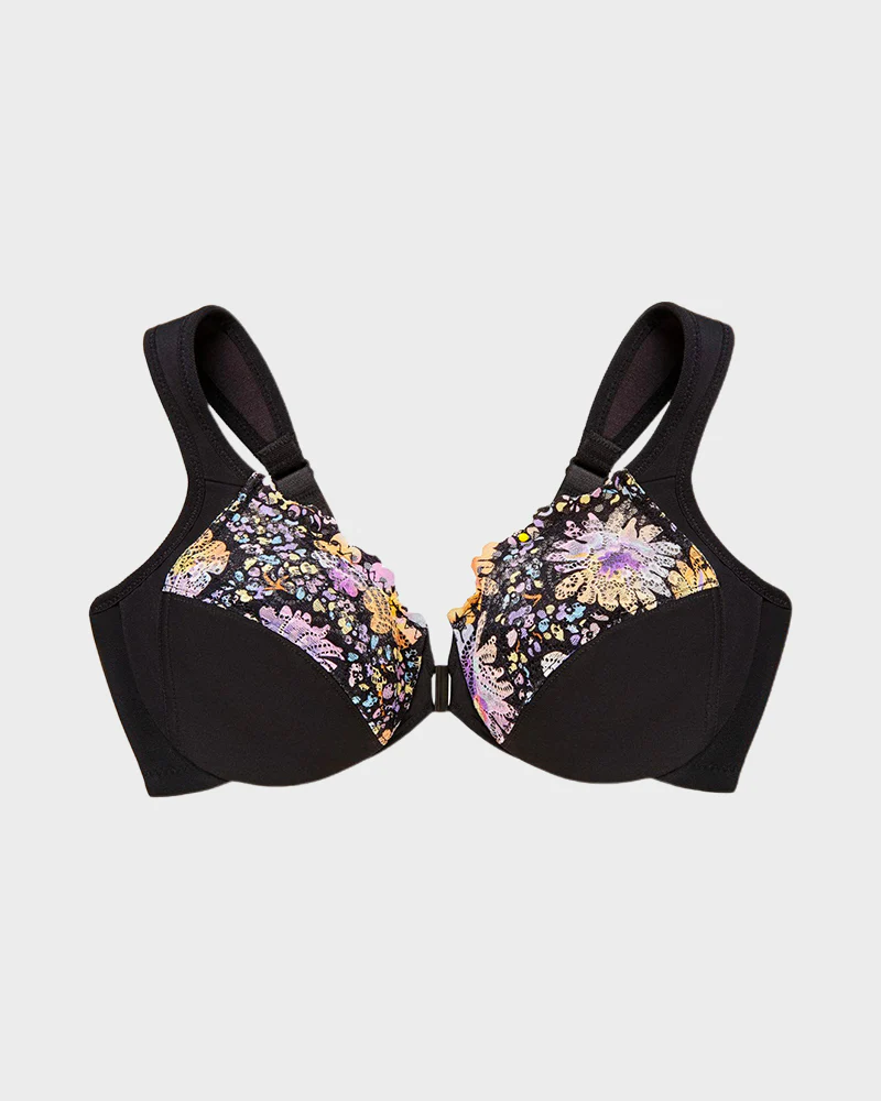 Front-Closure Underwire Print Bra - Image 16