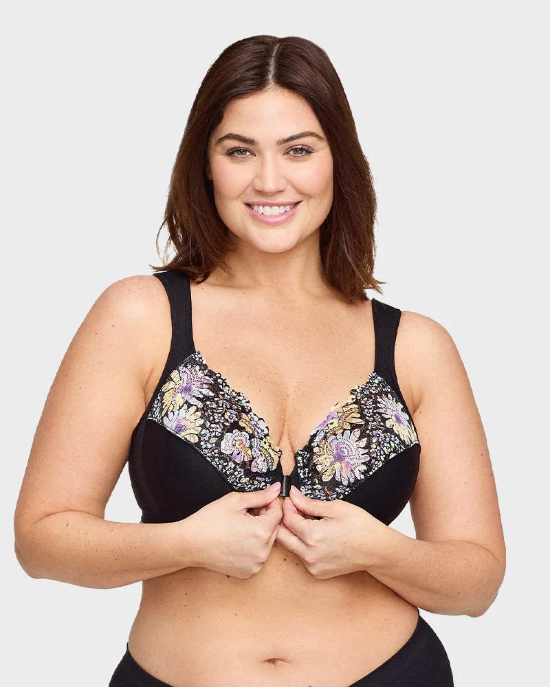Front-Closure Underwire Print Bra - Image 7
