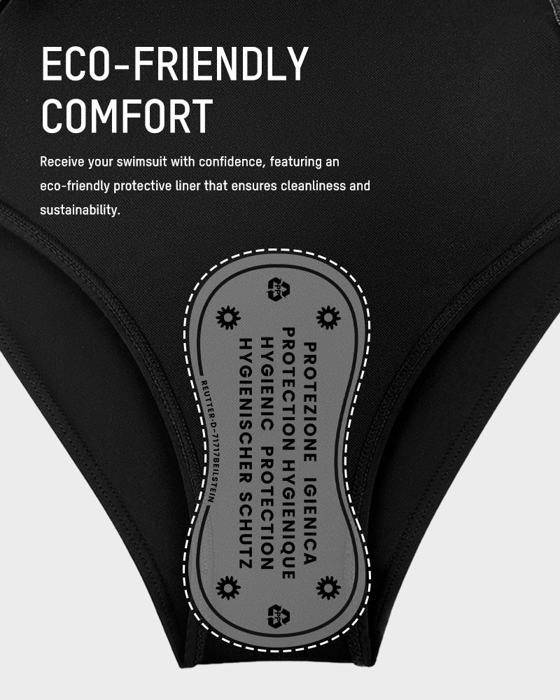 Full Coverage Retro Color Block Swimwear - Image 43