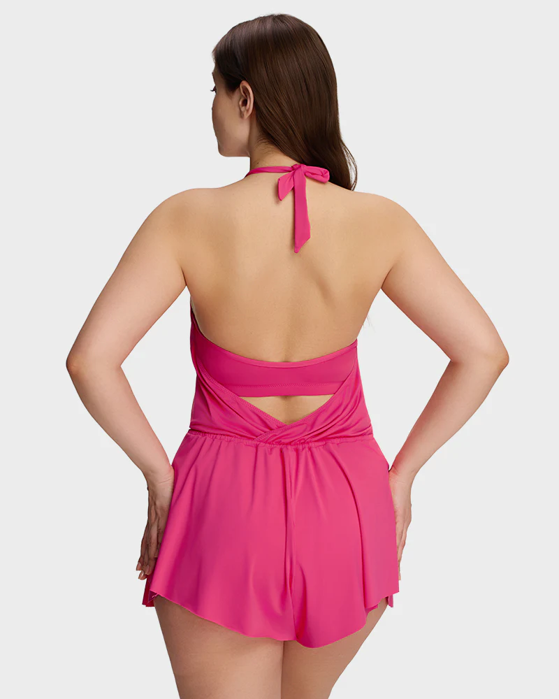 SculptSkin™ AirLift Halter V-Neck Swim Romper - Image 10