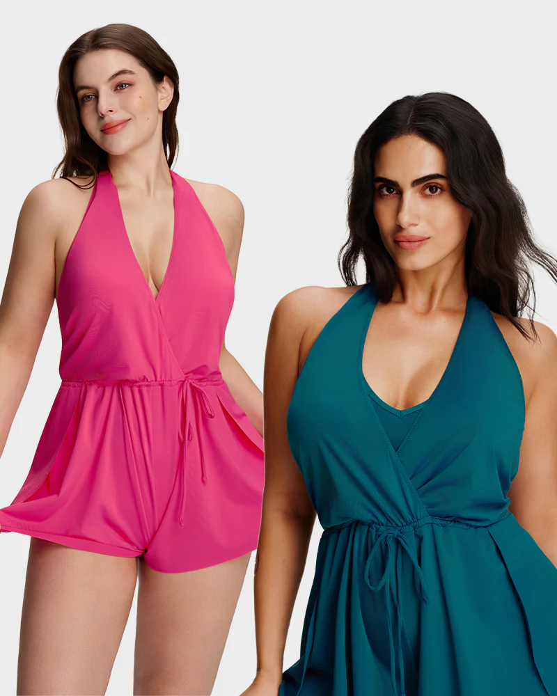 SculptSkin™ AirLift Halter V-Neck Swim Romper - Image 14