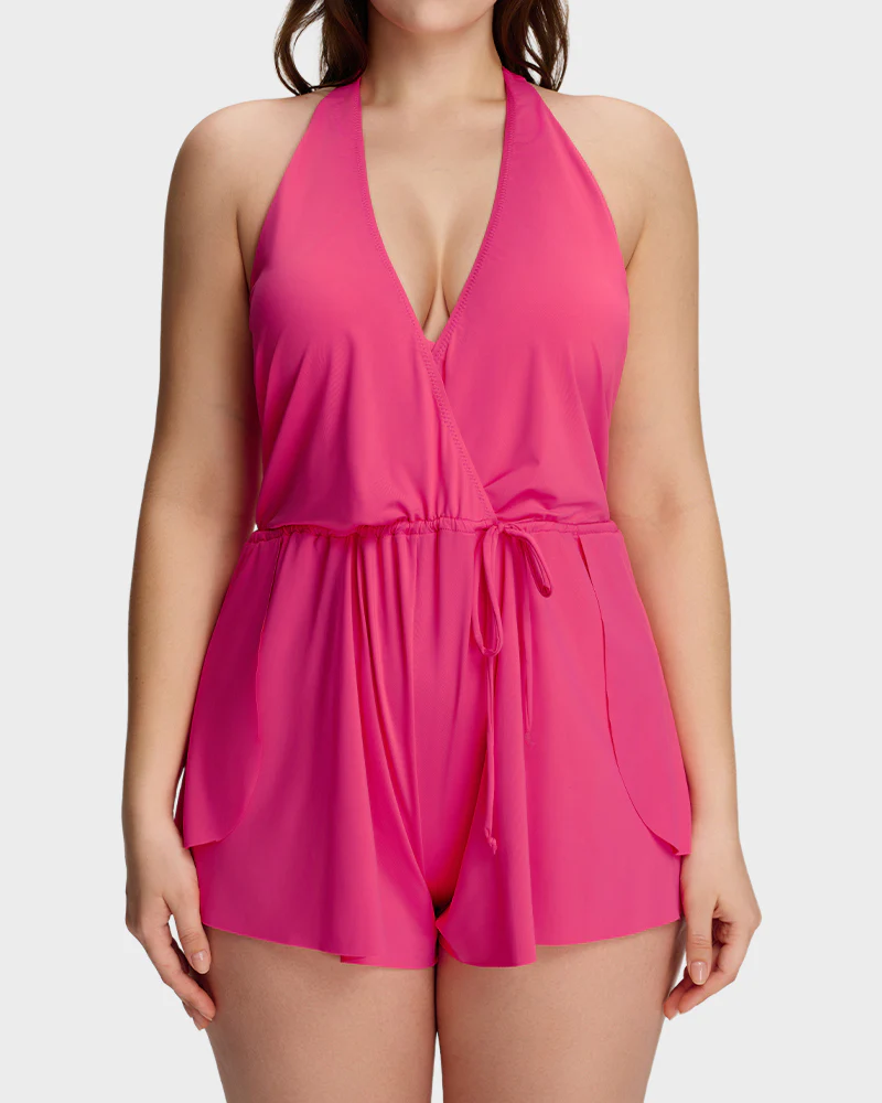 SculptSkin™ AirLift Halter V-Neck Swim Romper - Image 17