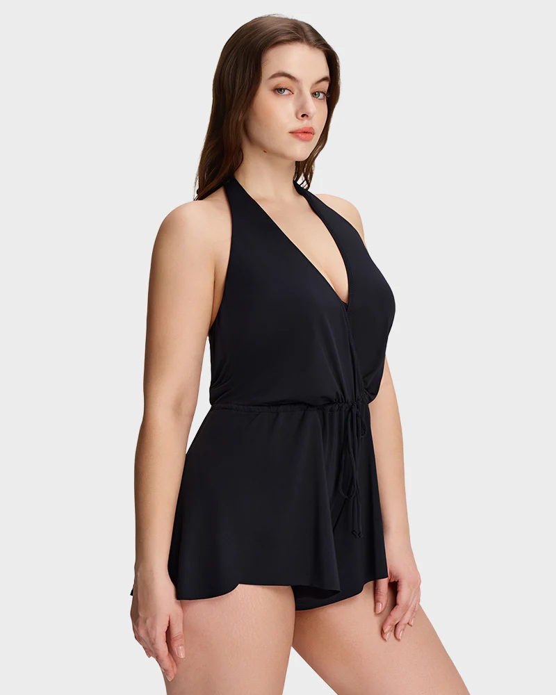 SculptSkin™ AirLift Halter V-Neck Swim Romper - Image 3
