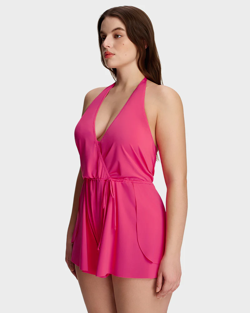 SculptSkin™ AirLift Halter V-Neck Swim Romper - Image 9