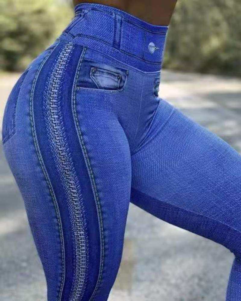 SheCurve® Sports Leggings High Waist Peach Moisture Wicking - Image 3