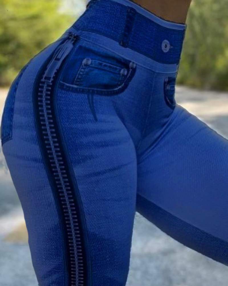 SheCurve® Sports Leggings High Waist Peach Moisture Wicking - Image 4