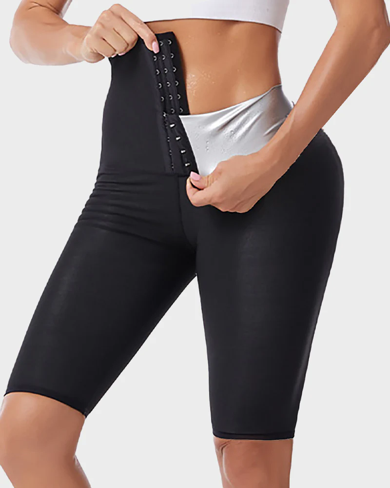 High Waist Tummy Control 5/8 Length Workout Sauna Pants - Image 5