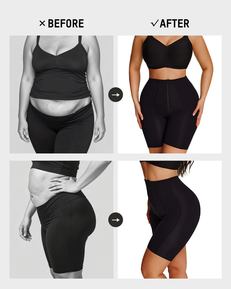 High-Waist Zip-Up Shaping Shorts - Image 12