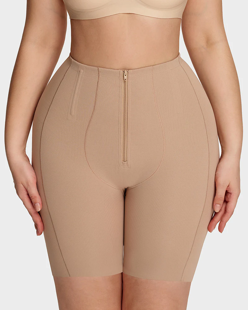 High-Waist Zip-Up Shaping Shorts - Image 13