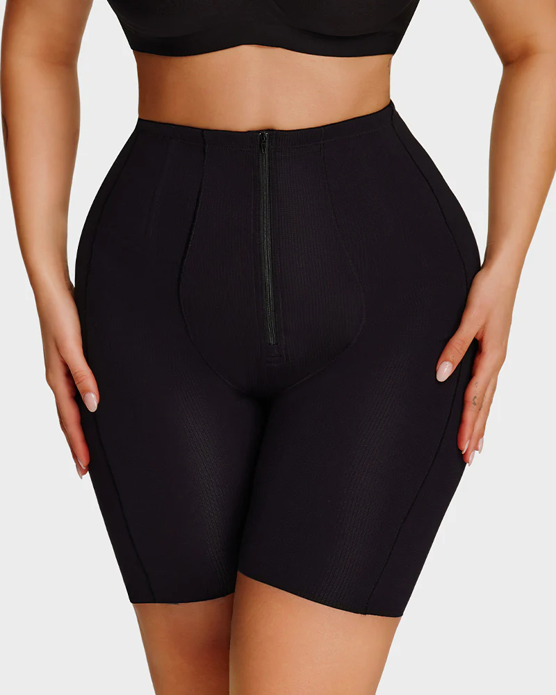 High-Waist Zip-Up Shaping Shorts - Image 14