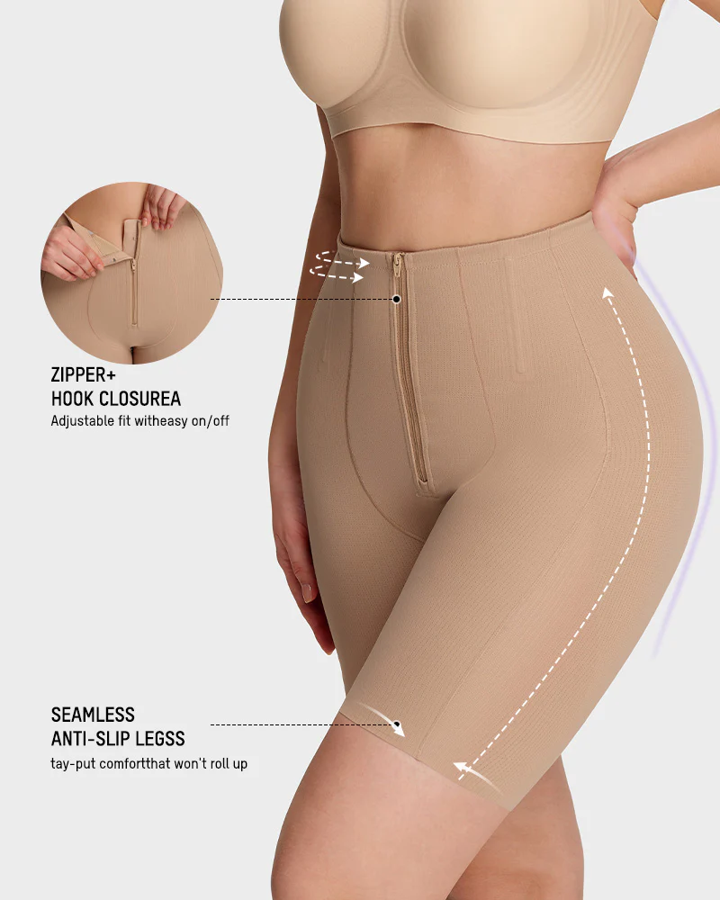 High-Waist Zip-Up Shaping Shorts - Image 5