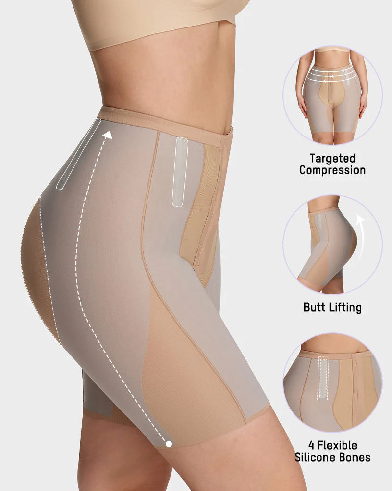 High-Waist Zip-Up Shaping Shorts - Image 6