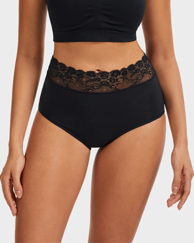 Lace Trim Cotton Hipster Panties (5 Pack) - Image 3