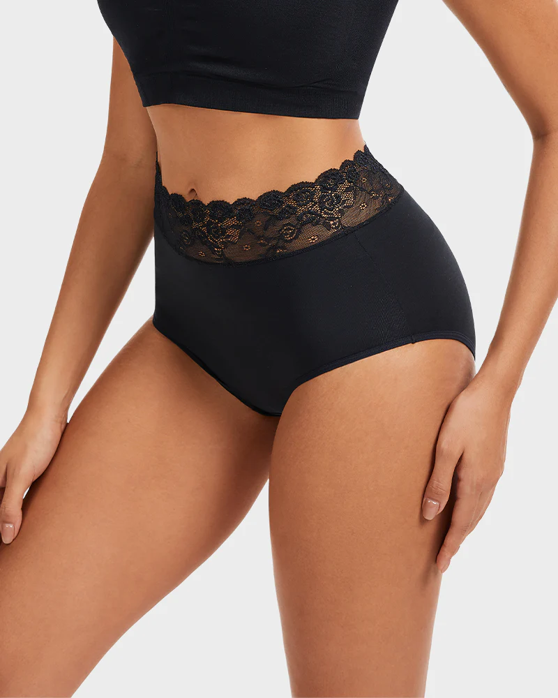 Lace Trim Cotton Hipster Panties (5 Pack) - Image 4