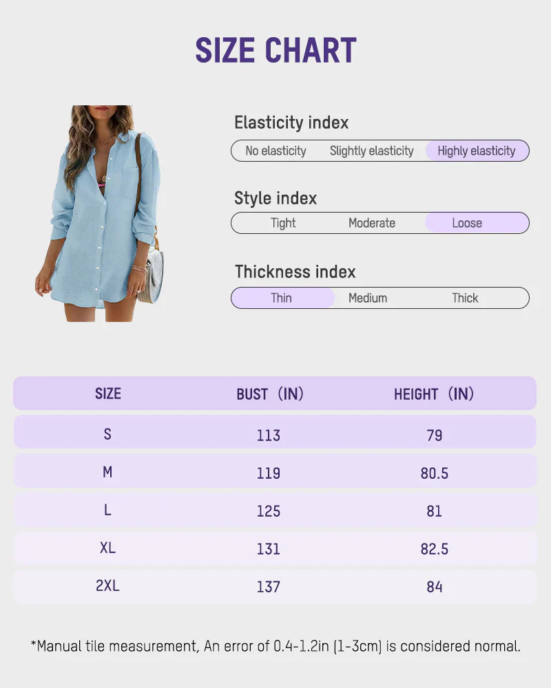 Lightweight Cotton Gauze Beach Cover-Up Shirt - Image 18