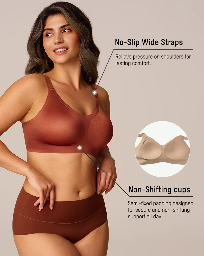 CloudLift™ bra Luxury Satin Seamless Wireless Support Bra - Image 9