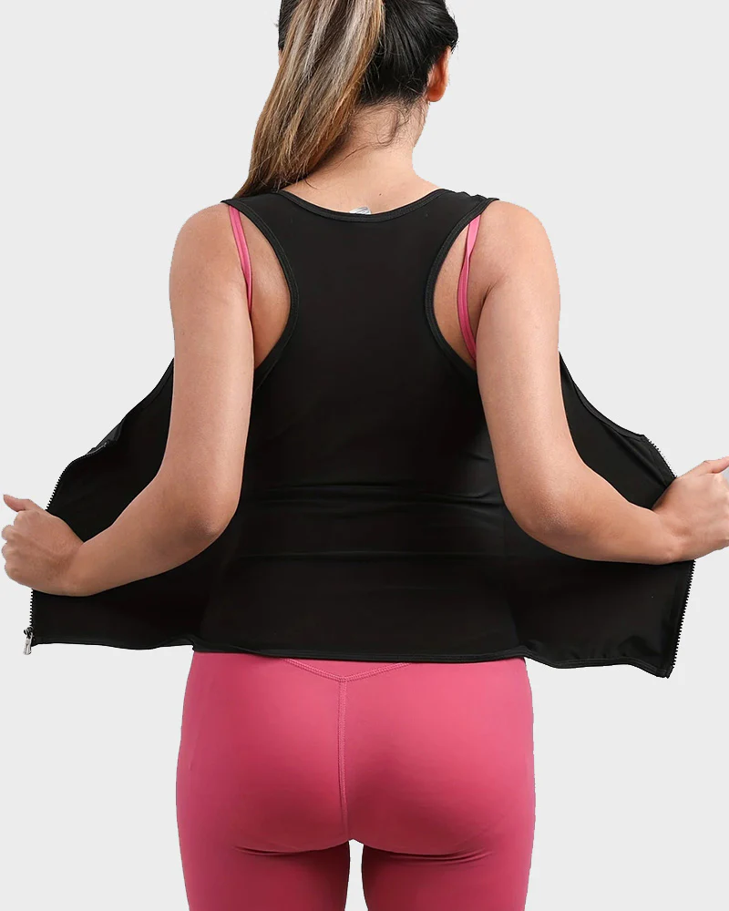 Open Bust Zipper Sauna Suit Tank Top - Image 3