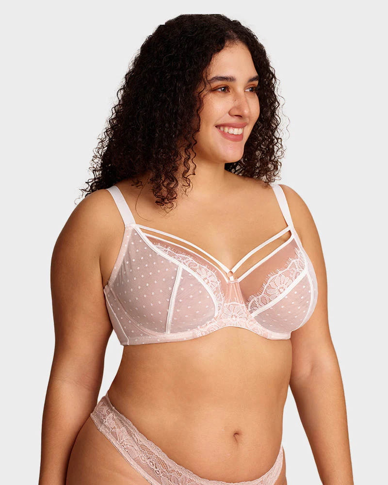 Plus Size Lace Full Coverage Minimizer Bra - Image 12