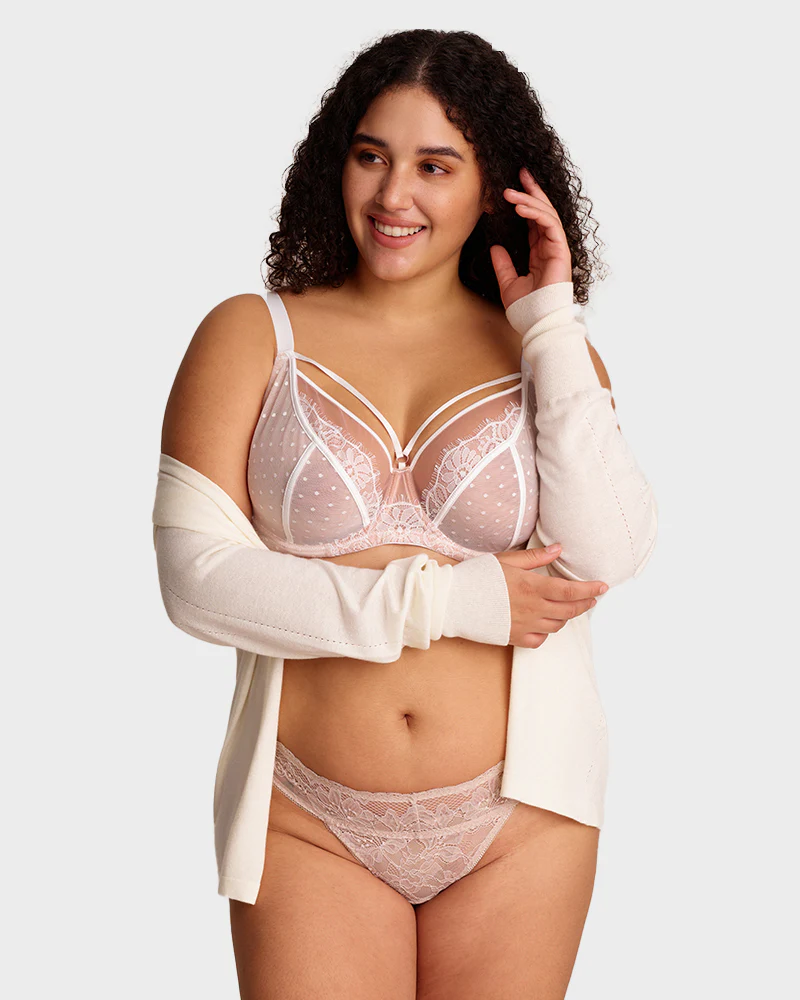Plus Size Lace Full Coverage Minimizer Bra - Image 13