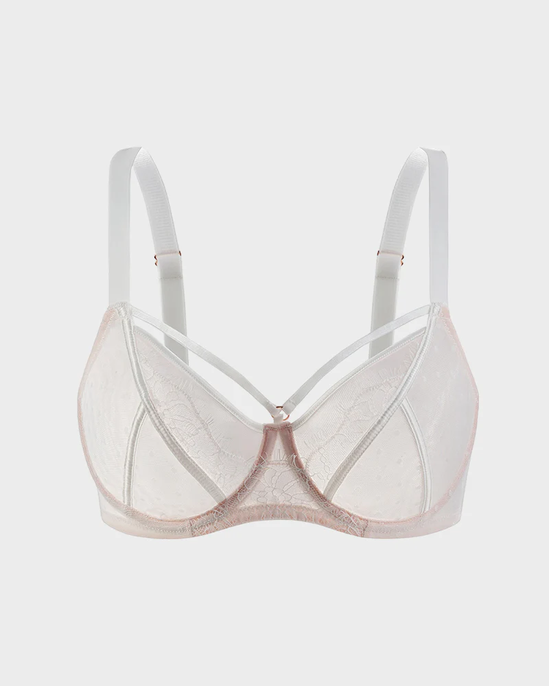 Plus Size Lace Full Coverage Minimizer Bra - Image 17