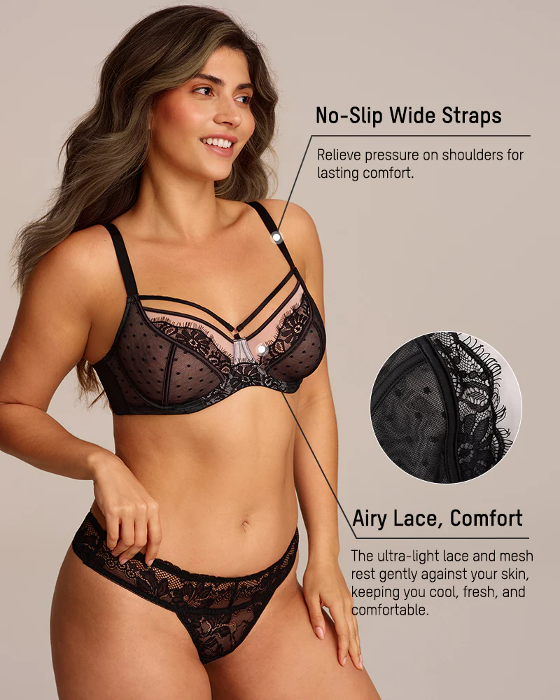 Plus Size Lace Full Coverage Minimizer Bra - Image 6