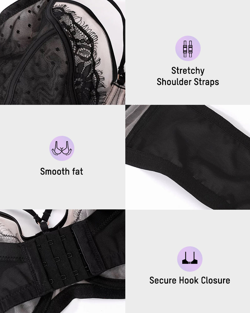 Plus Size Lace Full Coverage Minimizer Bra - Image 8