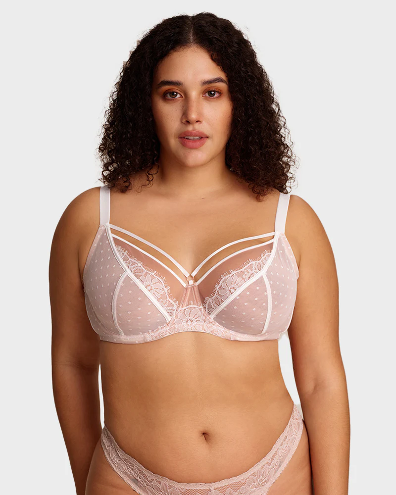 Plus Size Lace Full Coverage Minimizer Bra - Image 9