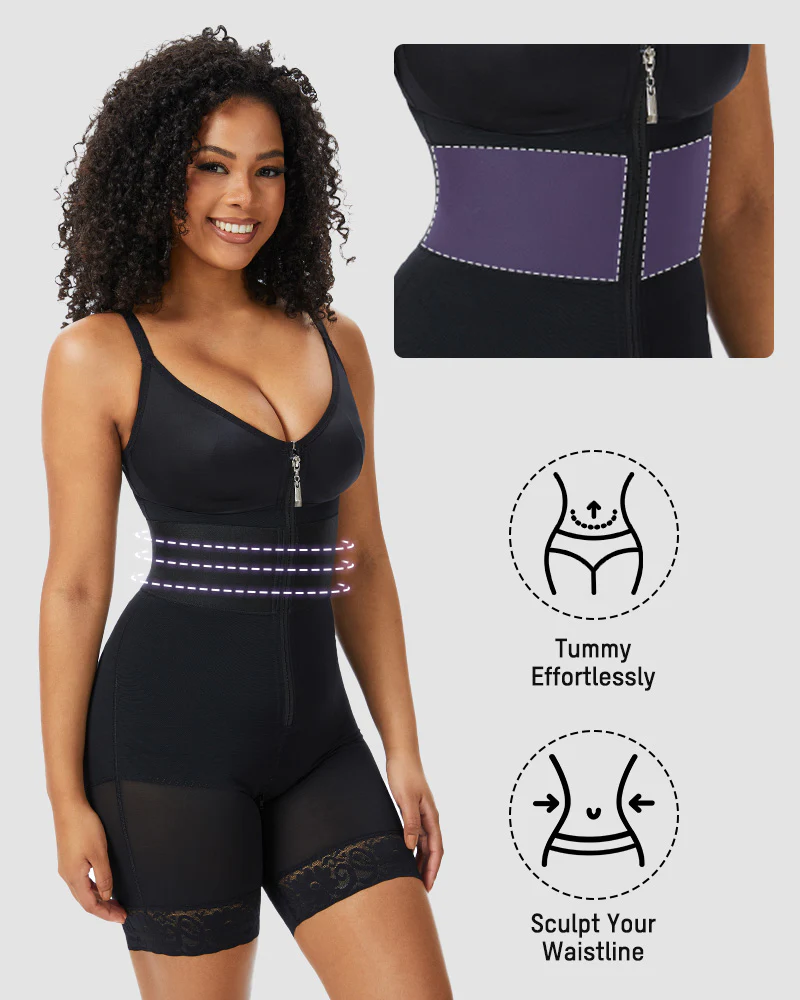 PowerMesh Deep V Bodysuit Shapewear - Image 13