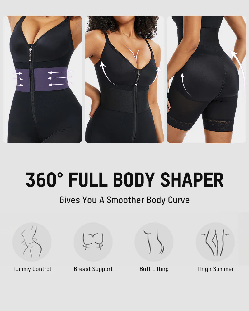 PowerMesh Deep V Bodysuit Shapewear - Image 15