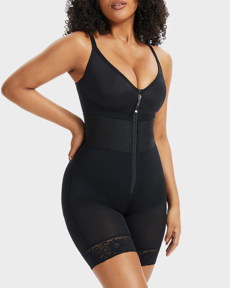 PowerMesh Deep V Bodysuit Shapewear - Image 7