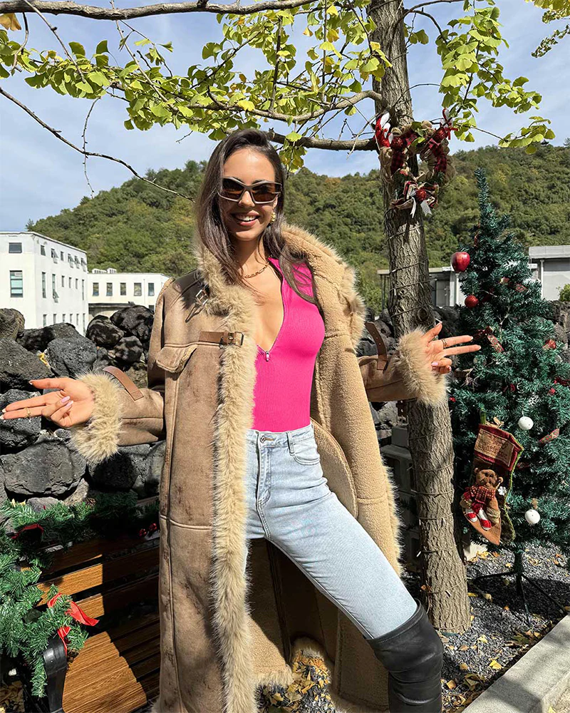 Ribbed Long Sleeve Half-Zip Shaping Bodysuit - Image 16