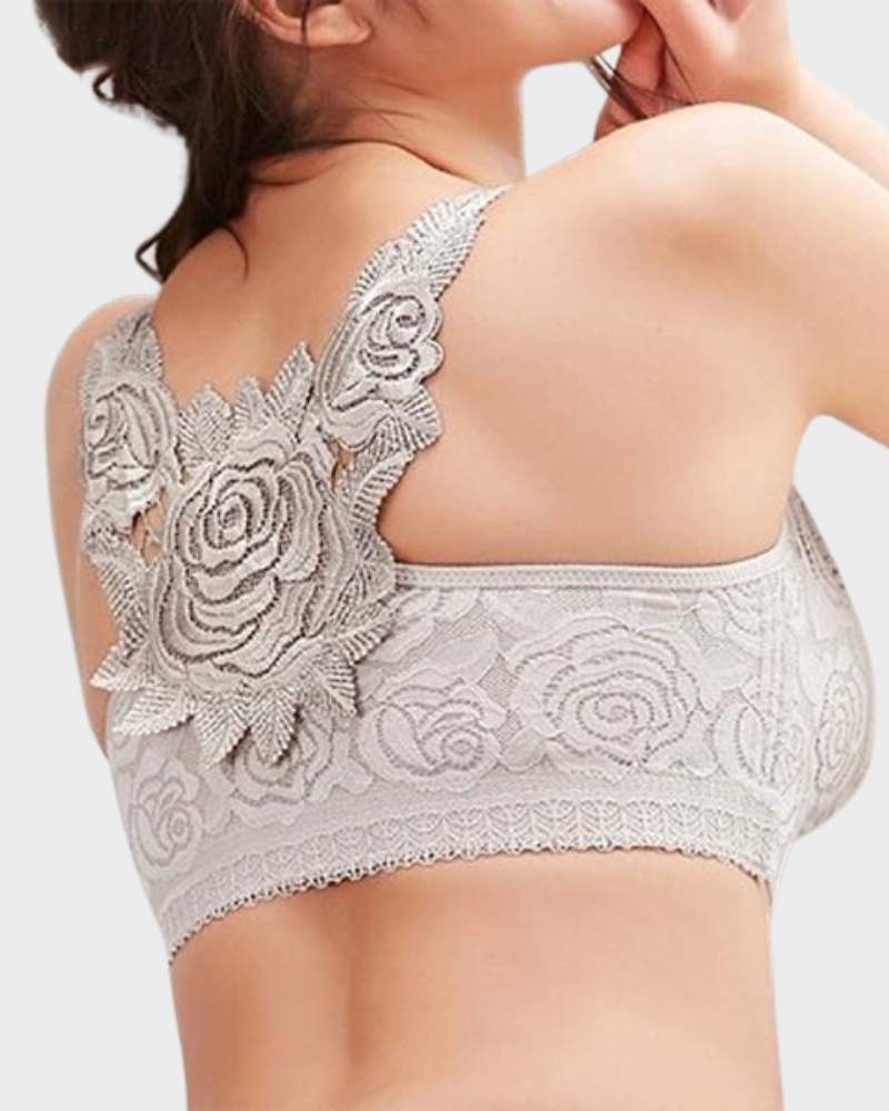 Rose Embroidery Front Closure Bra - Image 20